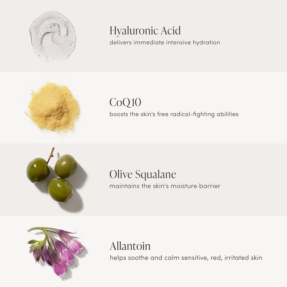 CoQ10 en Jane iredale HydroPure Serum tintado ayuda a enfrentar radicales libres.