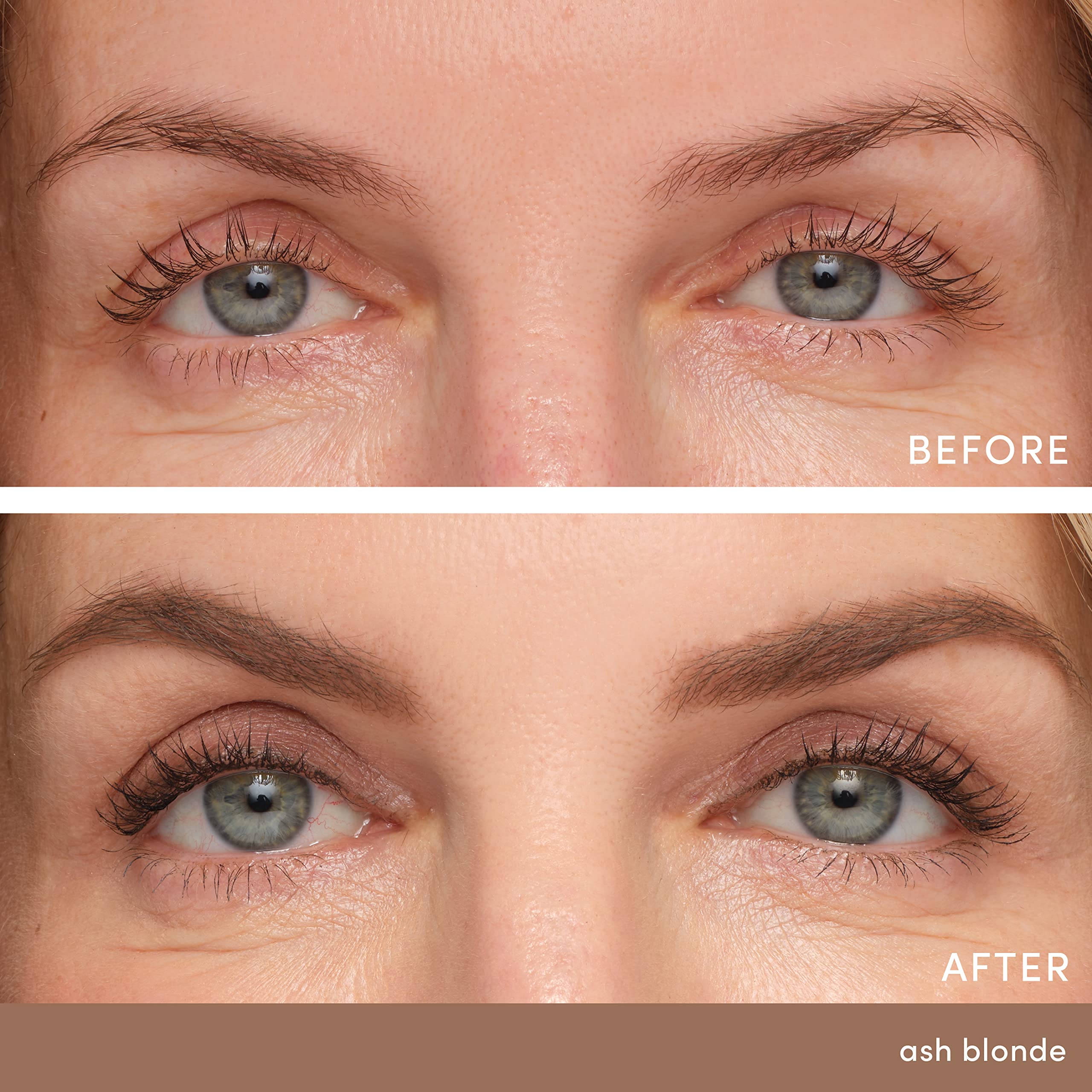 Jane Iredale PureBrow Ash Blonde spoolie blending for soft, natural arches.