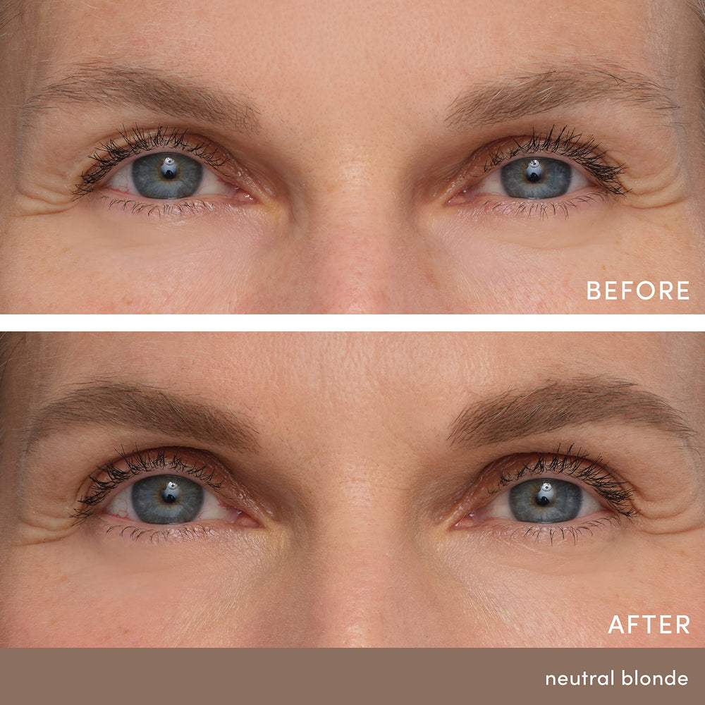 Jane Iredale PureBrow Brow Gel Neutral Blonde application demonstrates flexible hold
