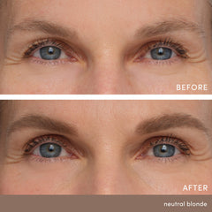 Jane Iredale PureBrow Brow Gel Neutral Blonde application demonstrates flexible hold