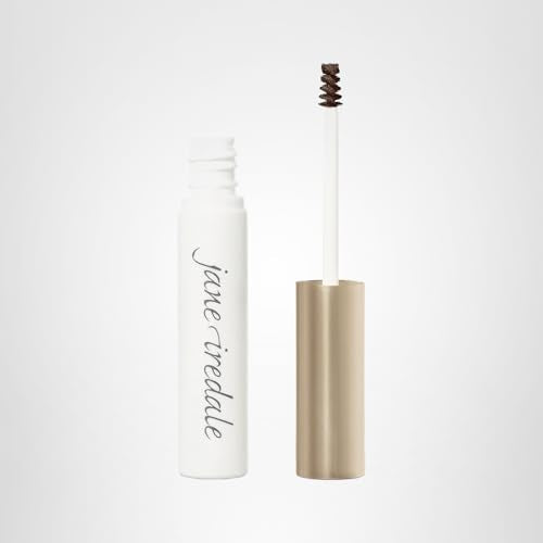 Jane Iredale PureBrow Brow Gel on brows showing fullness and controlled, neat tips.