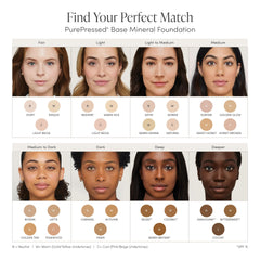 Jane Iredale PurePressed Base Golden Glow swatches displaying light-to-mid coverage