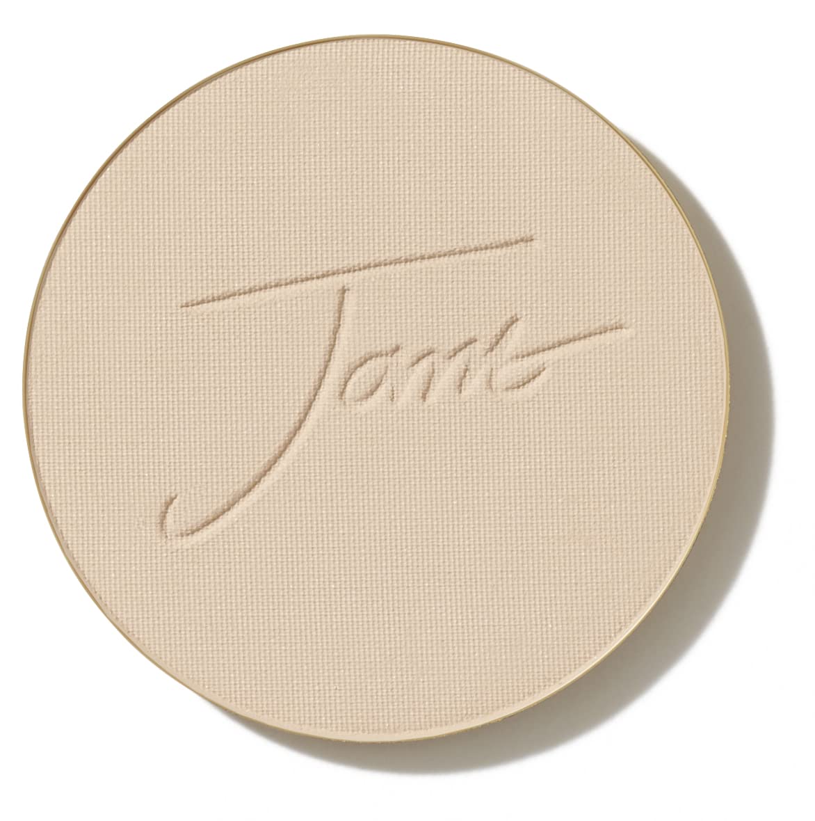 Jane Iredale PurePressed Base refill packaging close-up for weightless mineral coverage.