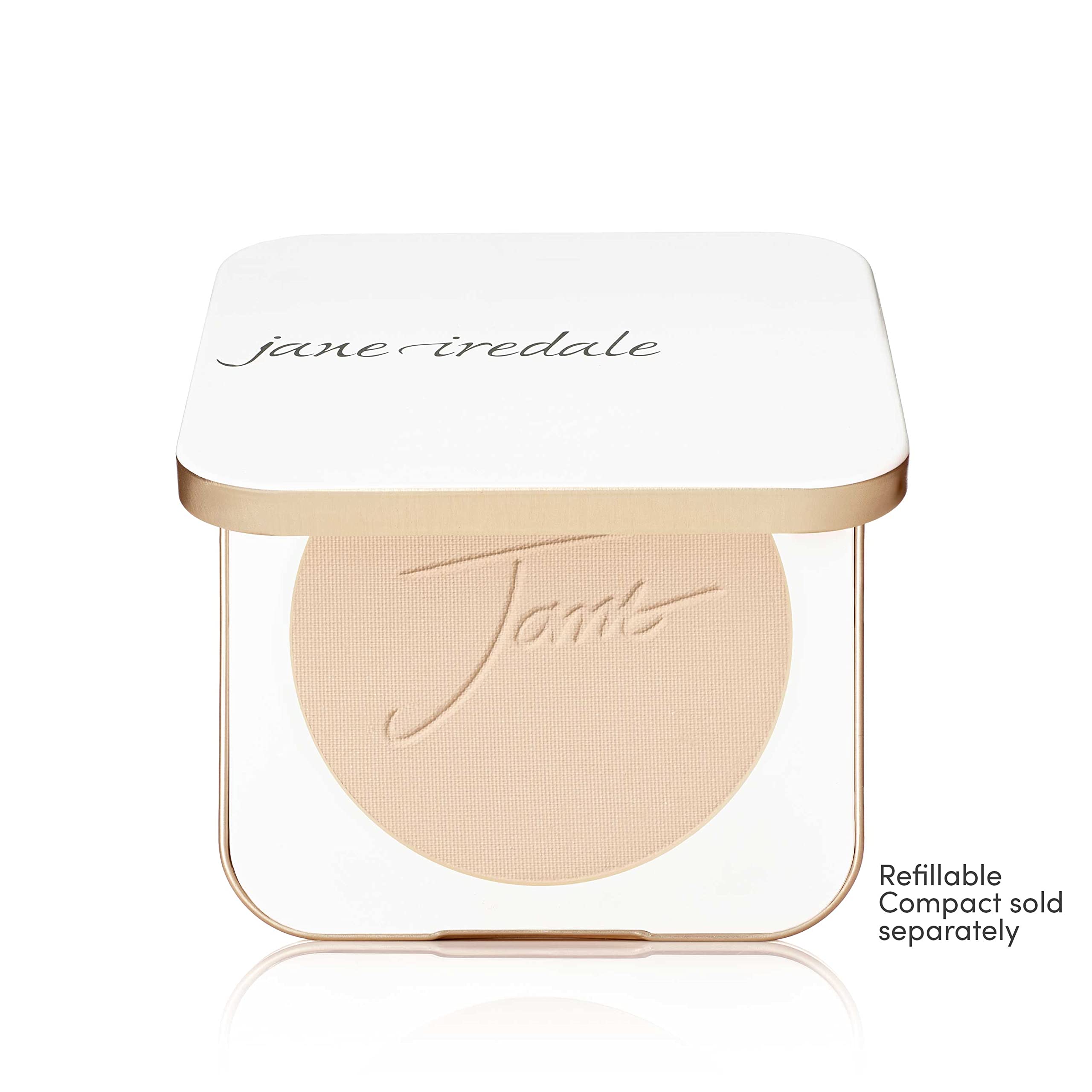 Jane Iredale PurePressed Base SPF detail highlights broad-spectrum protection.