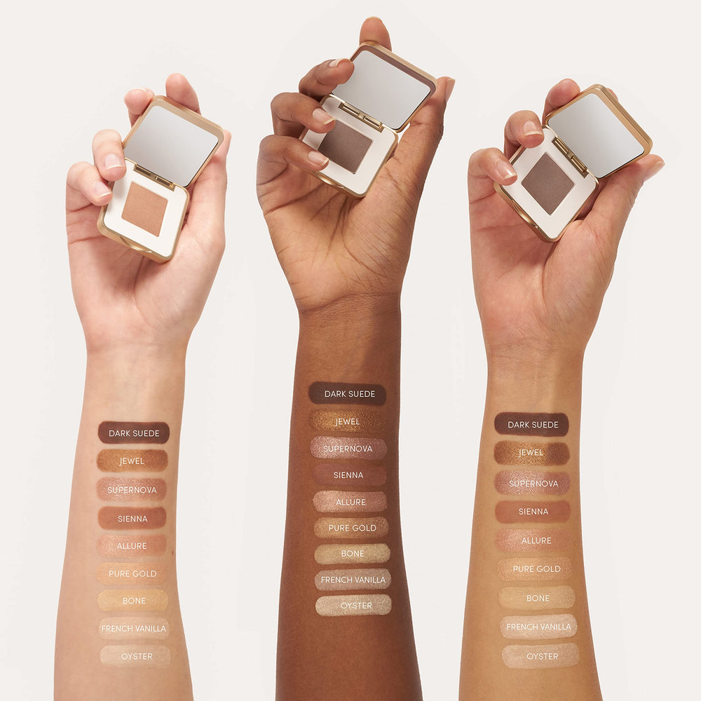 jane iredale PurePressed Eye Shadow Oyster crease-resistant formula on lids