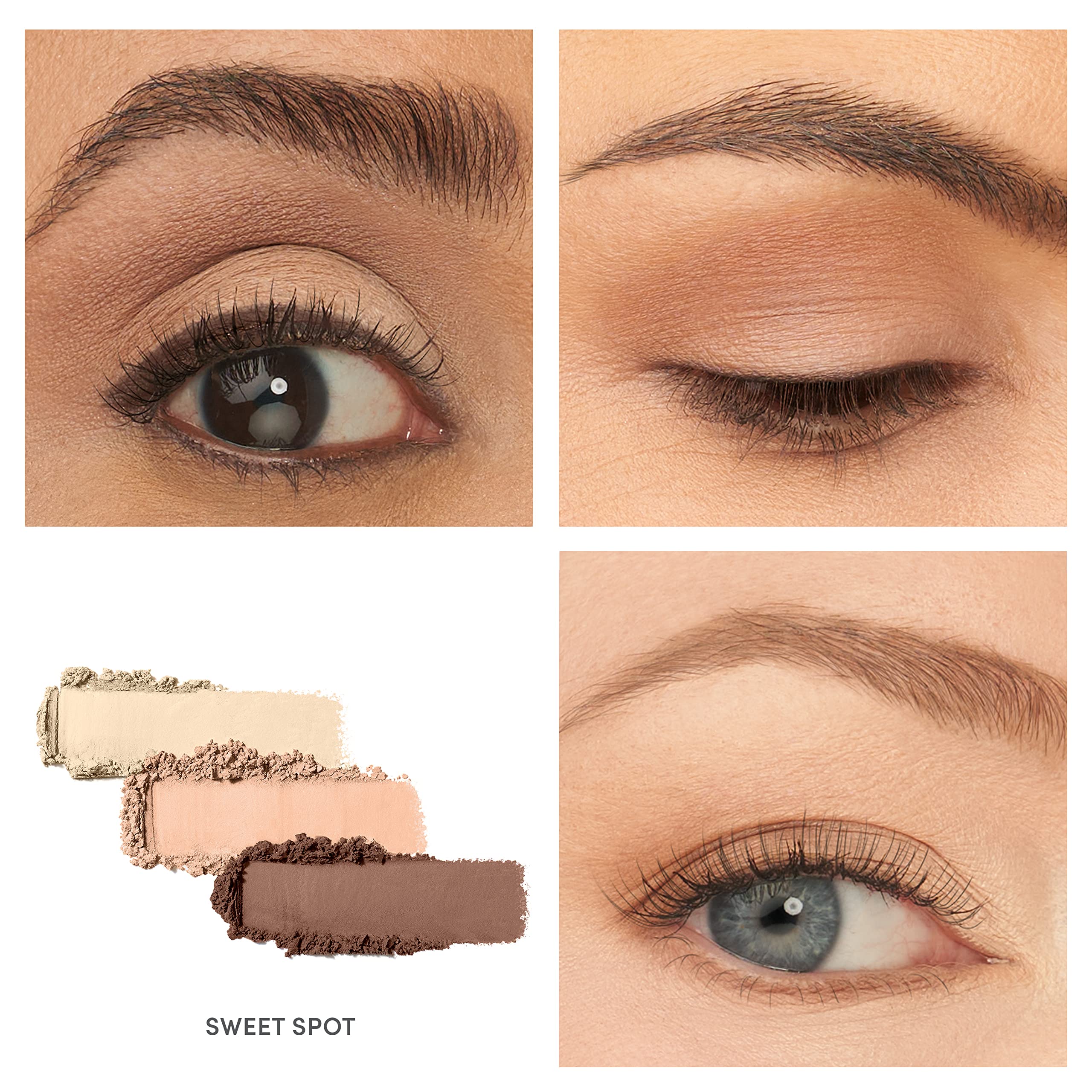 Jane iredale PurePressed Eye Shadow Triple compact open reveals three cohesive shades