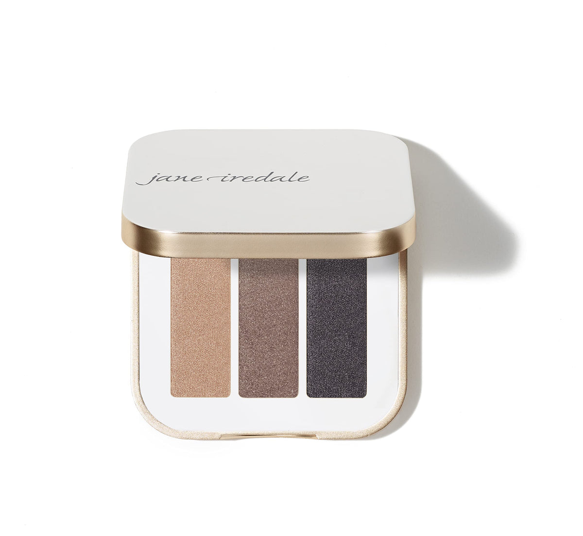 Jane Iredale PurePressed Eye Shadow Triple pan with three shades for versatile day-to-night looks.