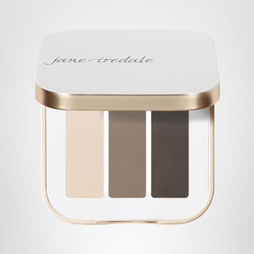 Jane Iredale PurePressed Eye Shadow Triple Riverstone natural-light photography highlights harmonious shade pairing.
