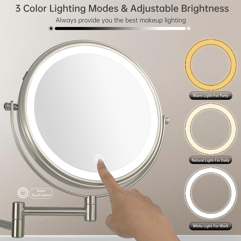 JANEEVA brushed nickel finish adds a modern look and easy cleaning.