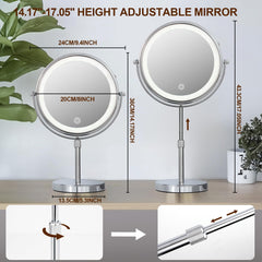 JANEEVA rechargeable vanity mirror shown with Type-C charging for cordless sessions.