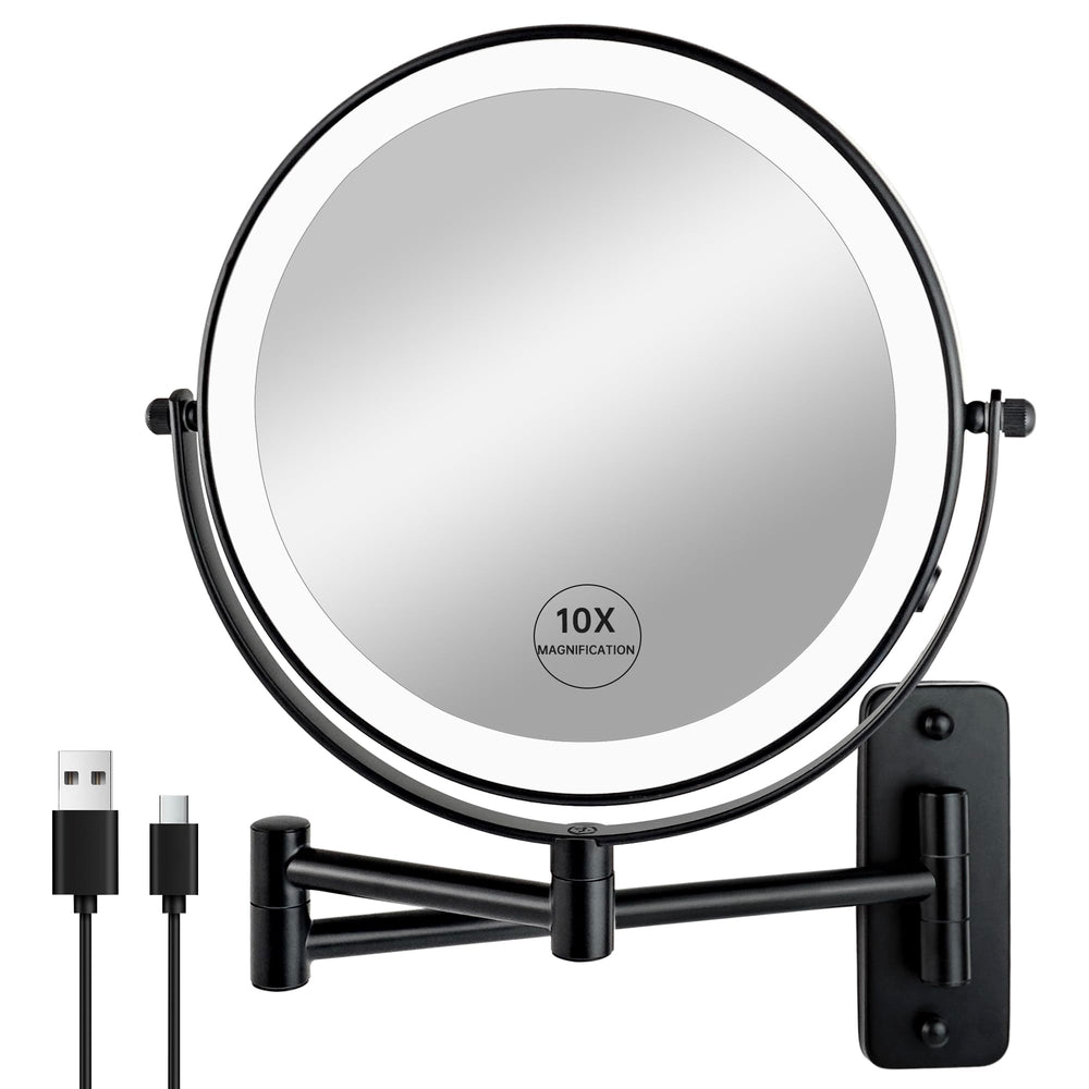 JANEEVA wall-mounted makeup mirror front view for everyday grooming and lighting