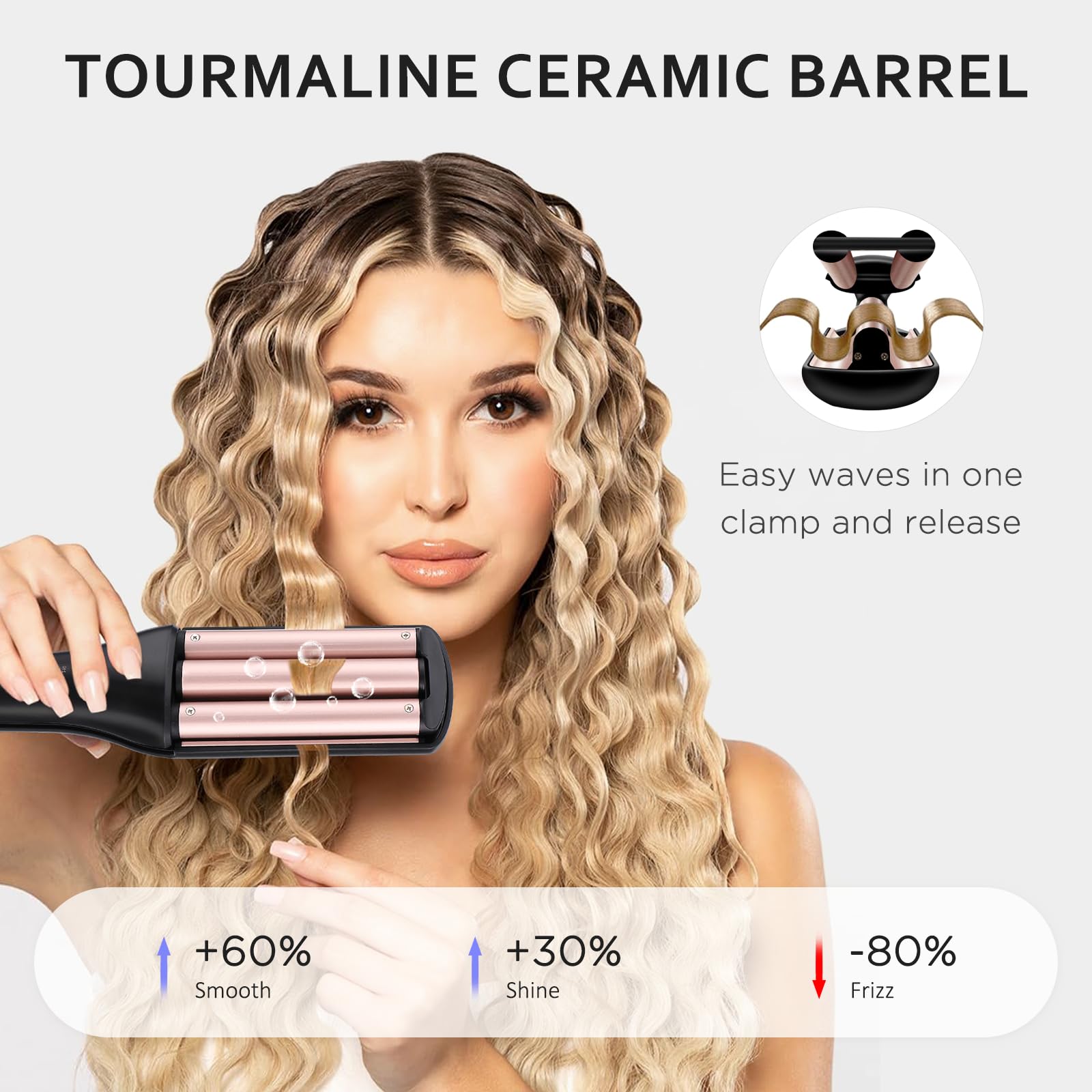 Janelove 4-in-1 hair crimper fast-heat-410f enables quick daily styling.