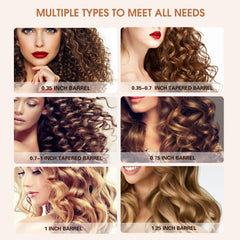 Janelove ceramic barrels 0-35-0-7 inch deliver smooth curls for quick, lasting style.