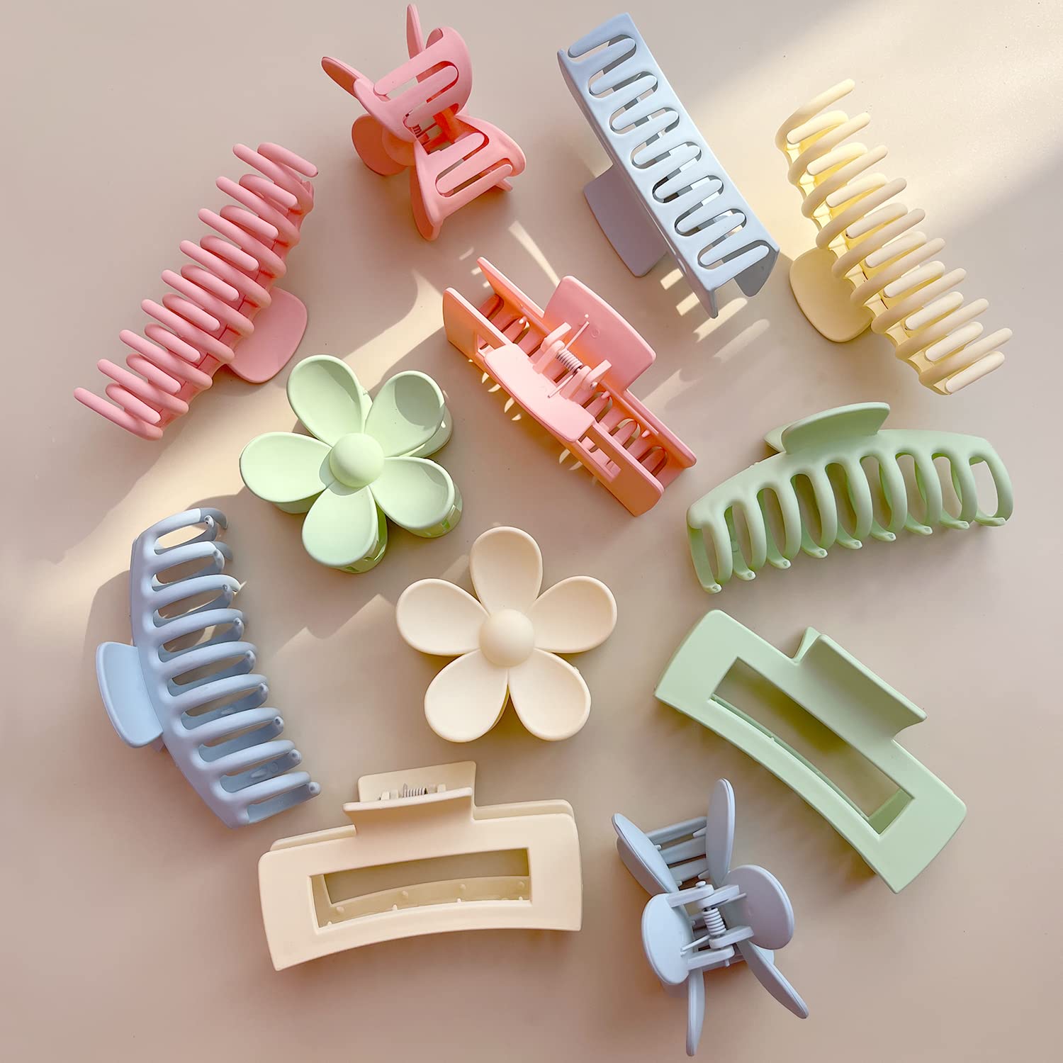 JANFUN hair claw clip pink provides reliable grip for ponytails and casual updos