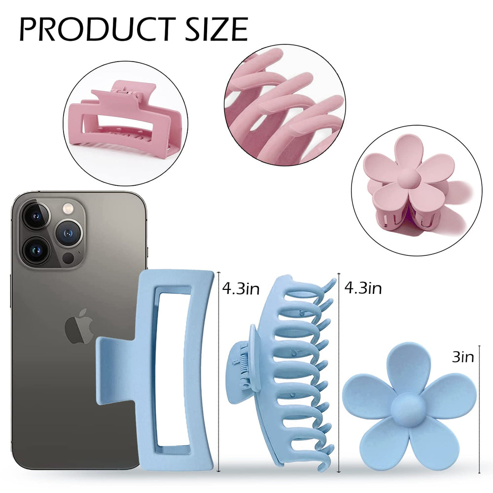 JANFUN large flower clip pink adds color while holding hair firmly during daily wear