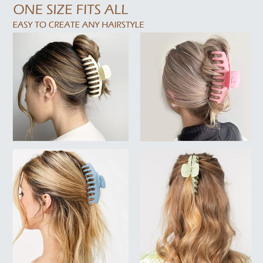 JANFUN rectangle claw clip blue delivers strong matte hold for polished updos