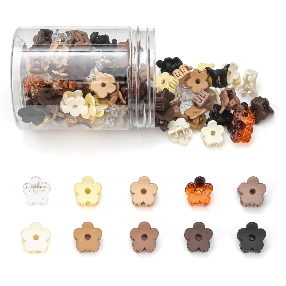 JANFUN small flower hair clips collection in multiple colors for versatile daily styling.