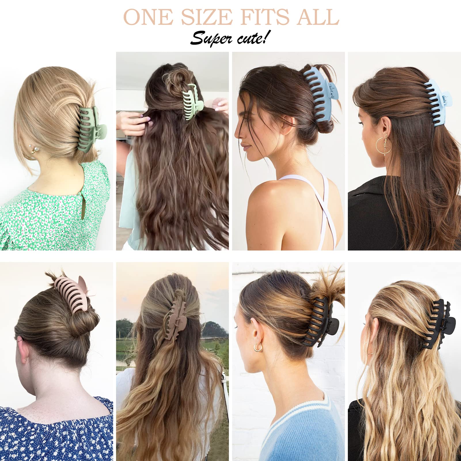 JANFUN three-styles claw clip set offers versatile styling options.