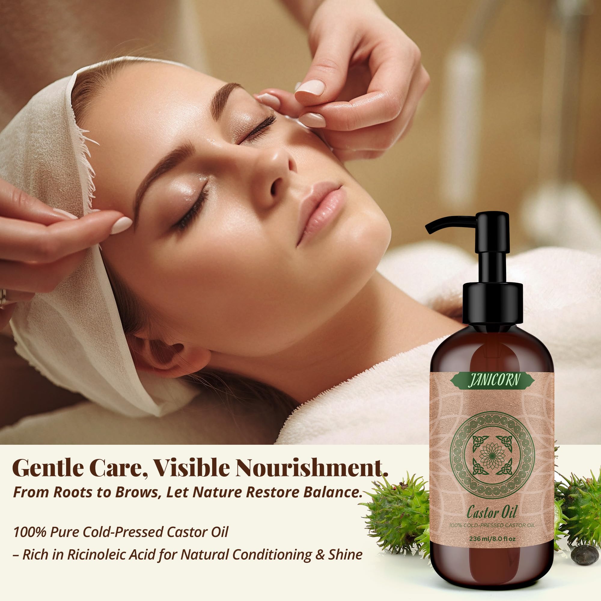 JANICORN castor oil for brows and lashes nourishment care