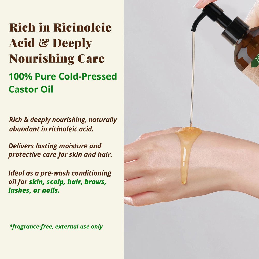JANICORN castor oil bottle for hair care application and conditioning