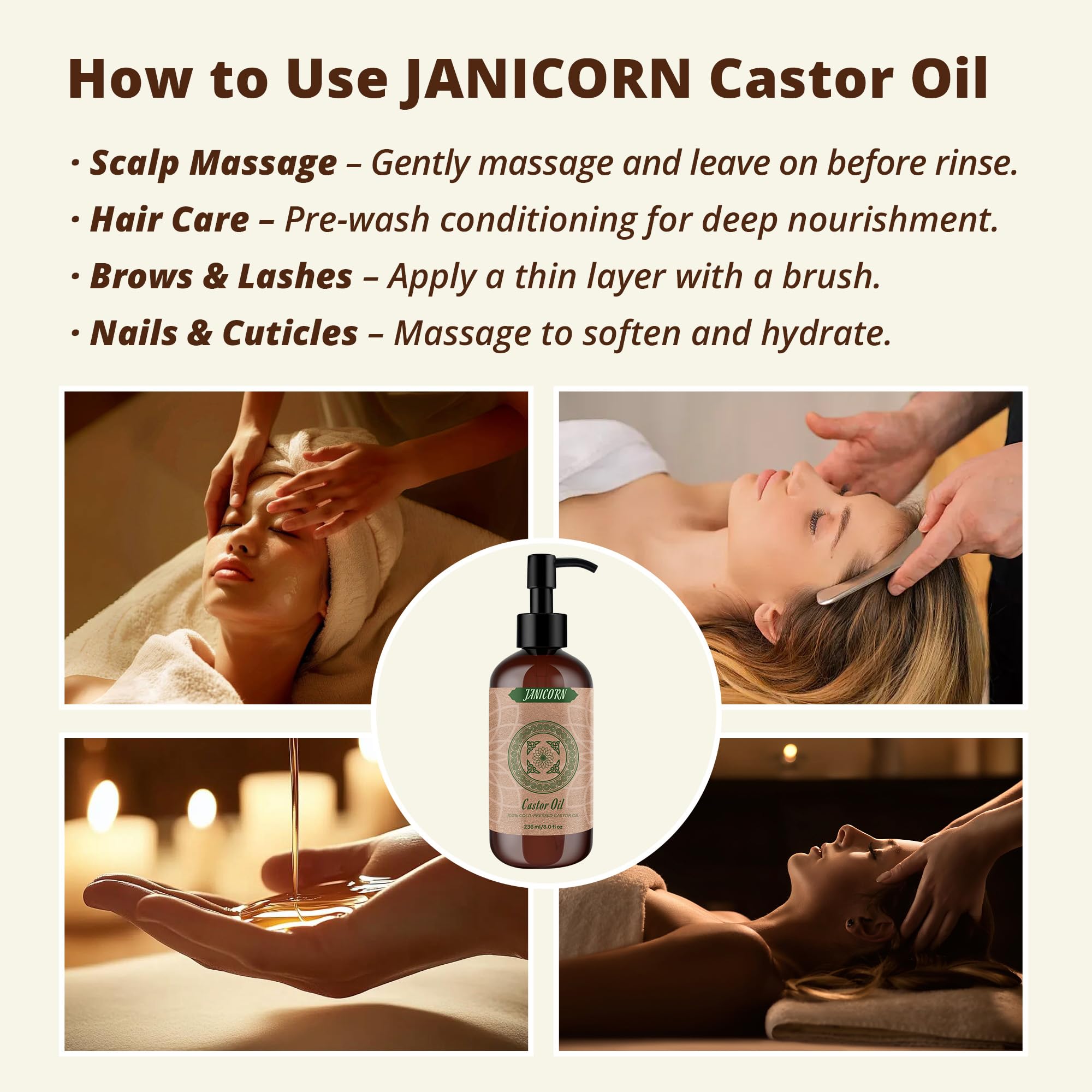JANICORN castor oil for dry skin moisture and softness
