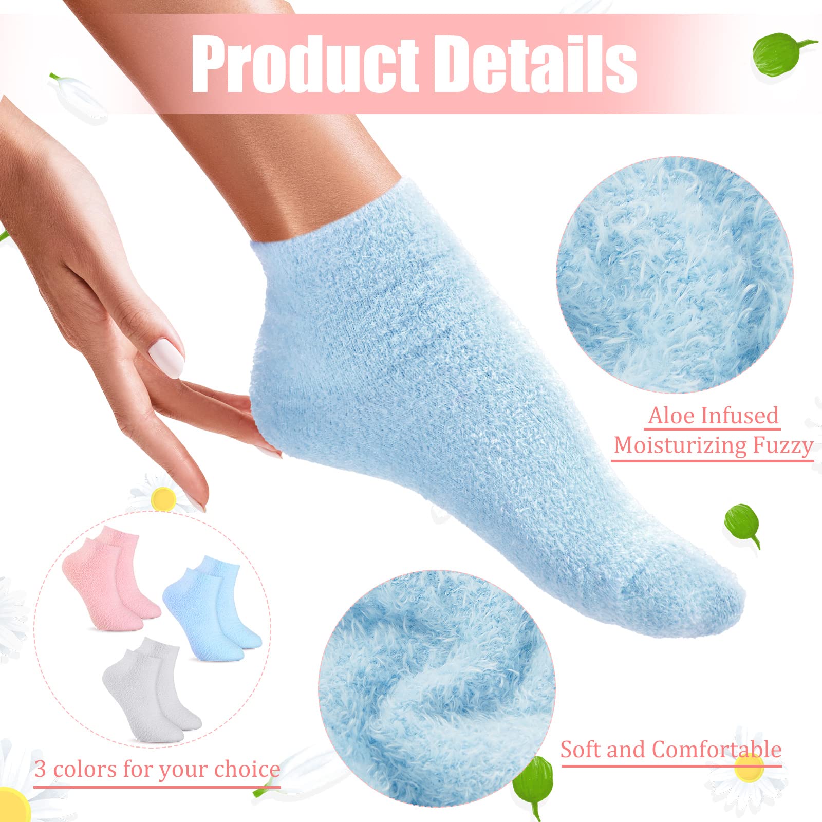 Janmercy Aloe Socks gray fuzzy-sole ideal for night hydration and daily wear