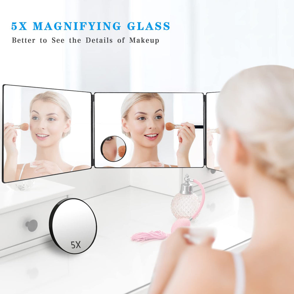 JANMPASK 3-Way Mirror adjustable brackets enable easy height positioning.
