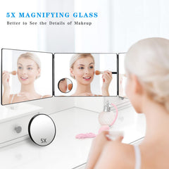 JANMPASK 3-Way Mirror adjustable brackets enable easy height positioning.