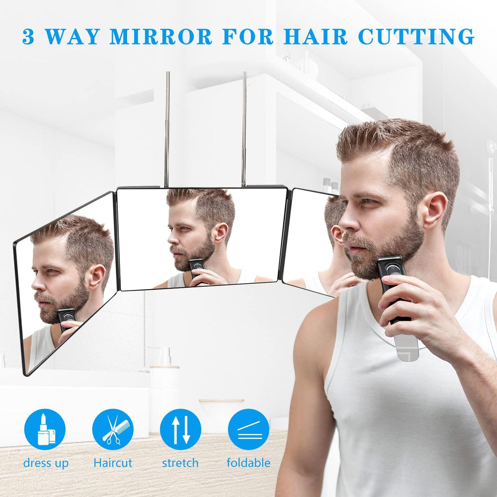 JANMPASK 3-Way Mirror back-head view aids DIY styling.