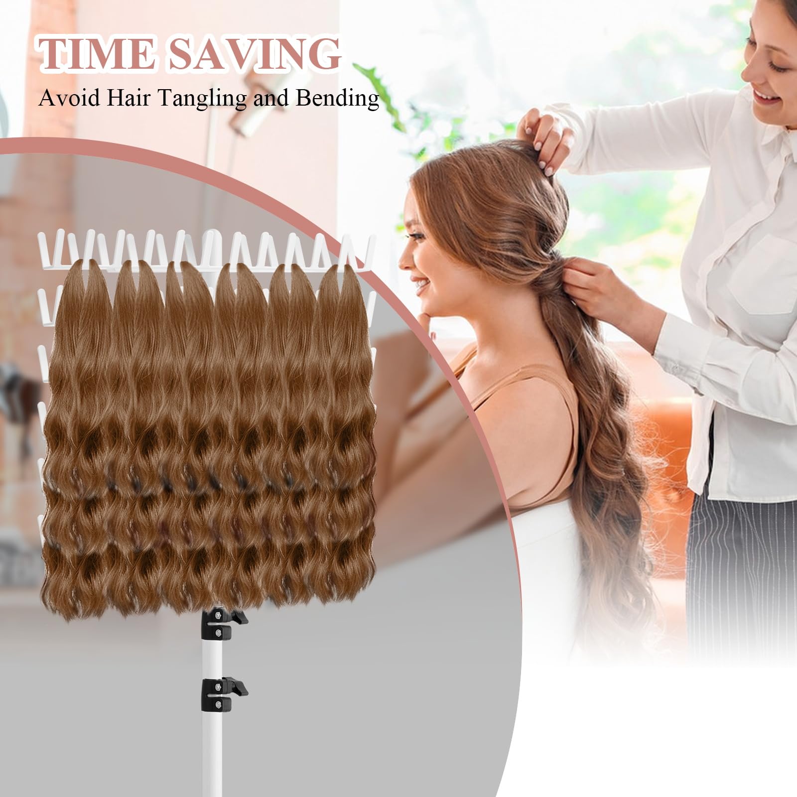 JANMPASK braiding-rack-organization reduces clutter and saves prep time during braiding