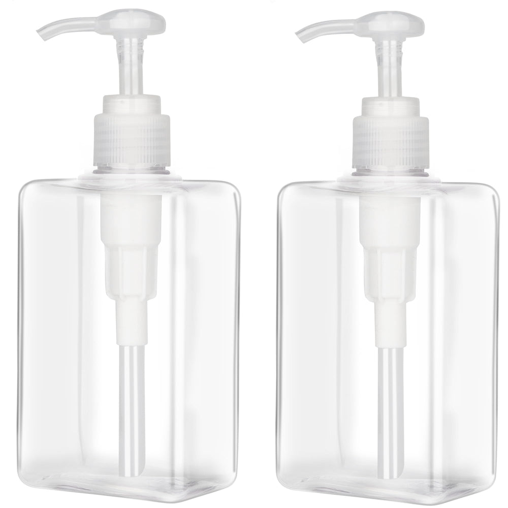 Jansburg 280ml pump bottle flat-square front view for travel-friendly storage