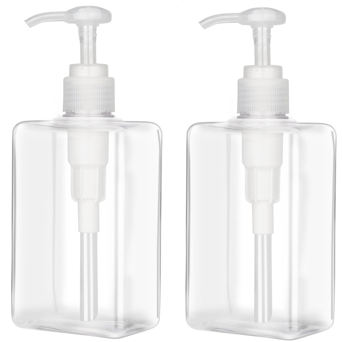 Jansburg 280ml pump bottle flat-square front view for travel-friendly storage