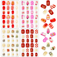 JANYUN 96pcs Christmas nails pack showing 24 sizes for a natural fit.