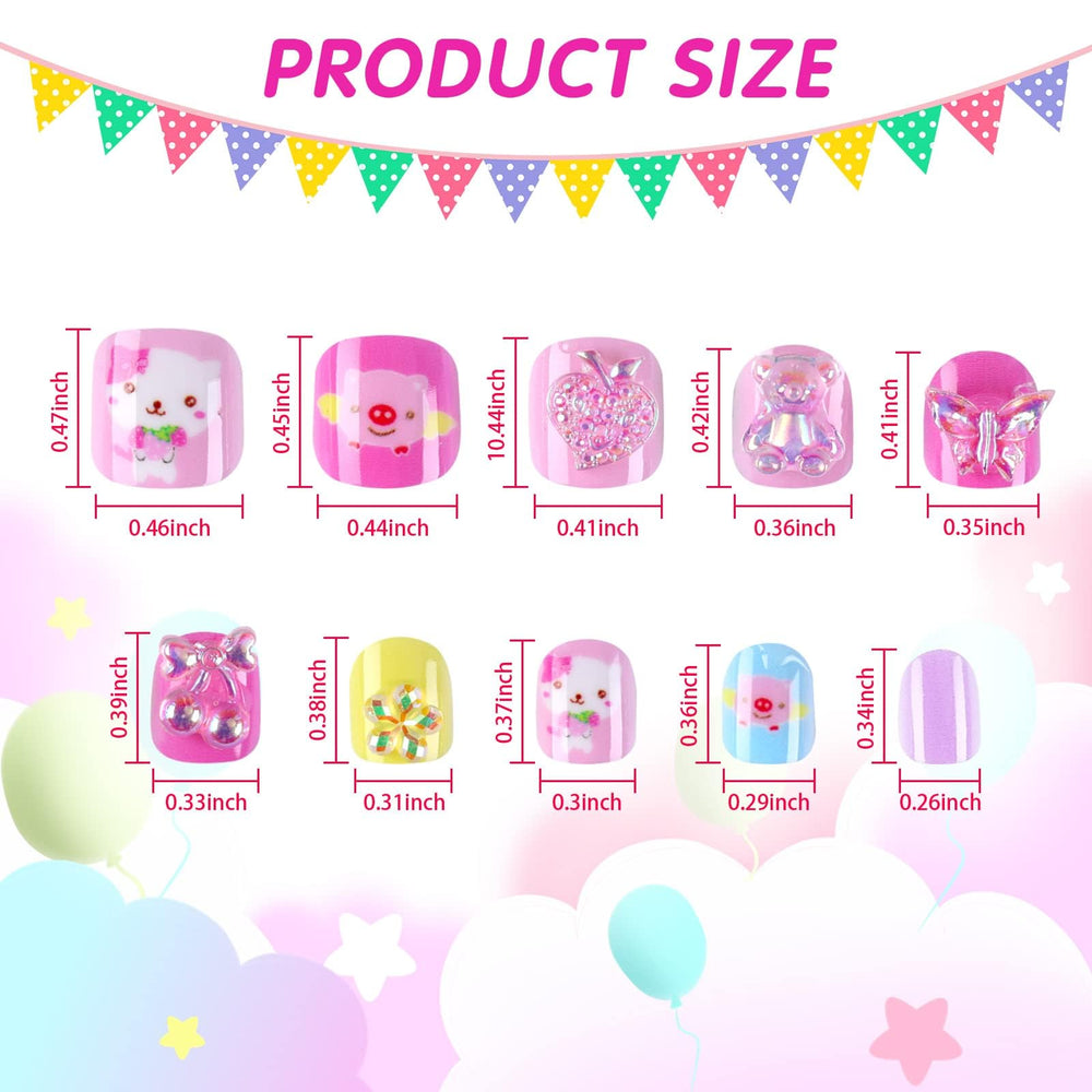 JANYUN Children False Nails flowers design for vibrant kid-friendly nail art