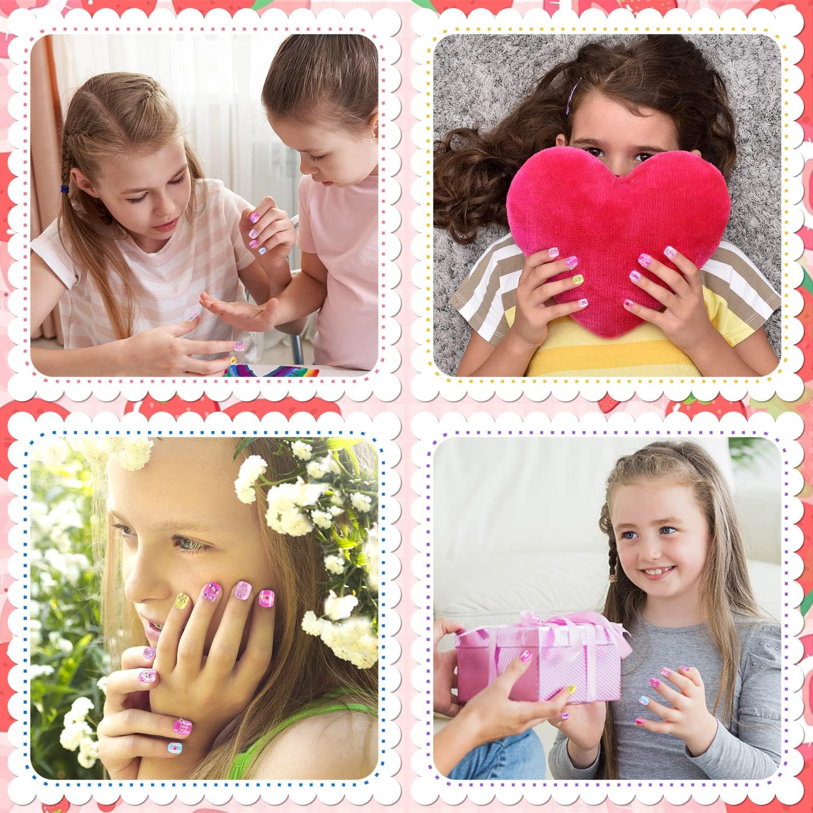 JANYUN Children False Nails packaging shows four pattern boxes for gifting
