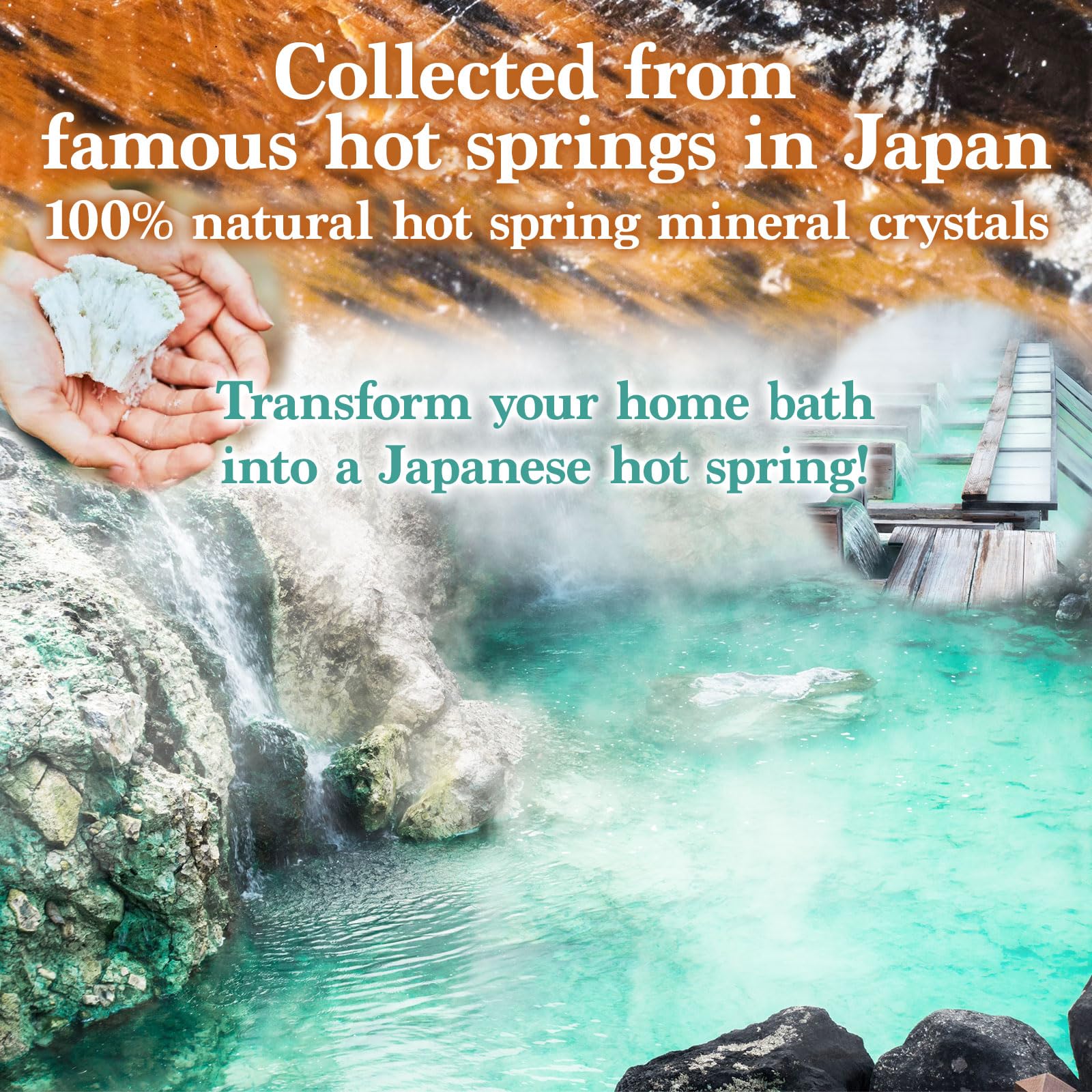 JAPAN NINJA Yunohana bath salts packaging highlights 100 natural hot spring ingredients