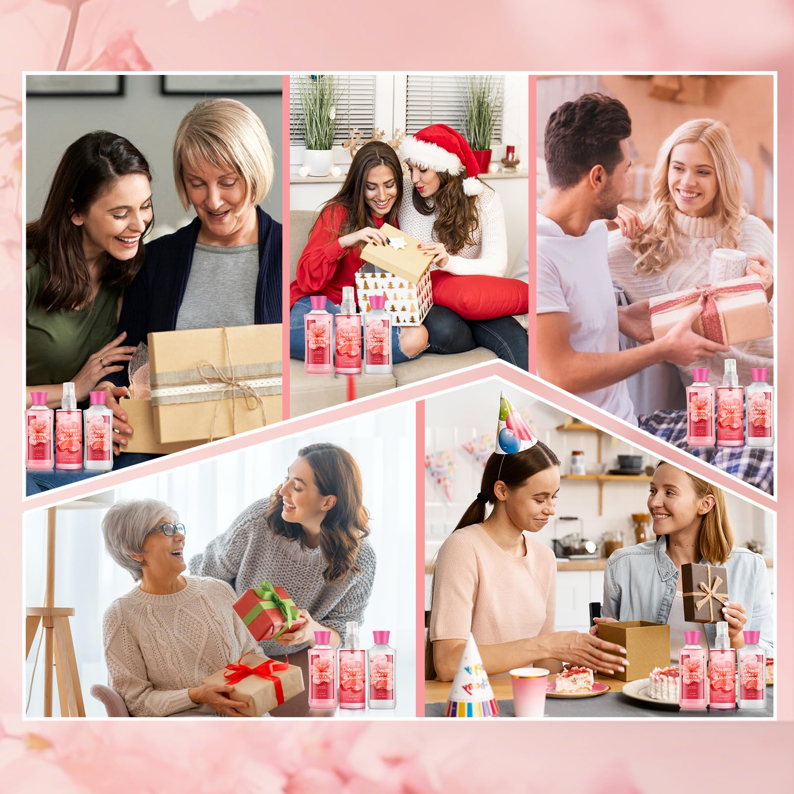 Japanese Cherry Blossom Spa Set travel-friendly packaging for on-the-go self-care.
