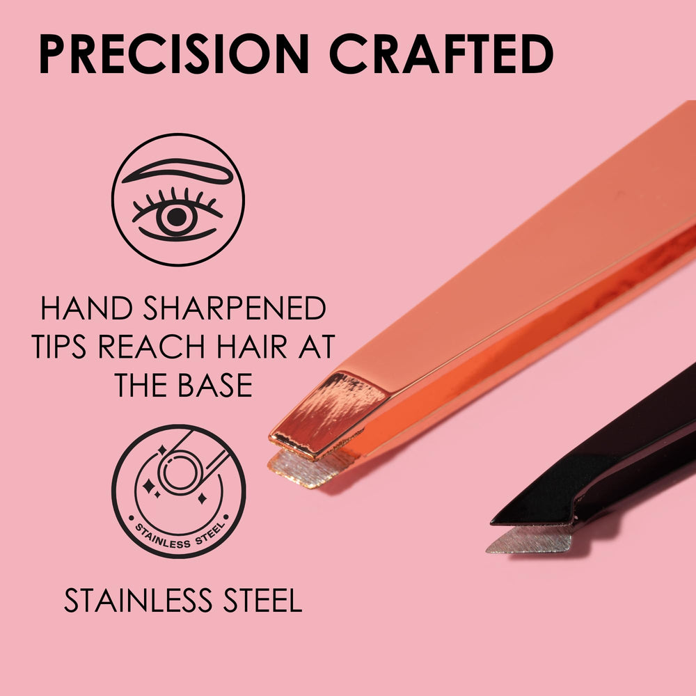 JAPONESQUE black tweezers remove ultra-fine hair around nose and chin.