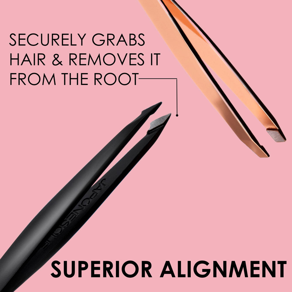 JAPONESQUE stainless steel precision tweezers with a sleek finish.