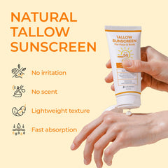 Jardient Beef Tallow Sunscreen application glide demonstrates easy rub-in for outdoor use