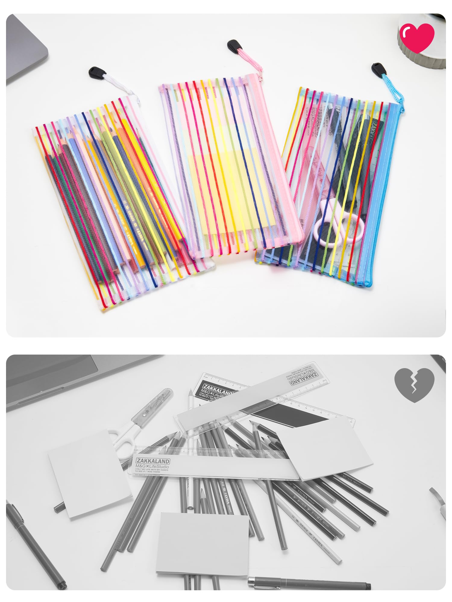 Jarlink clear-view pouches simplify sorting documents and receipts.