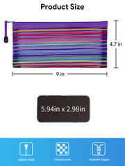 Jarlink colorful zipper mesh pouches keep cosmetics and supplies visible.