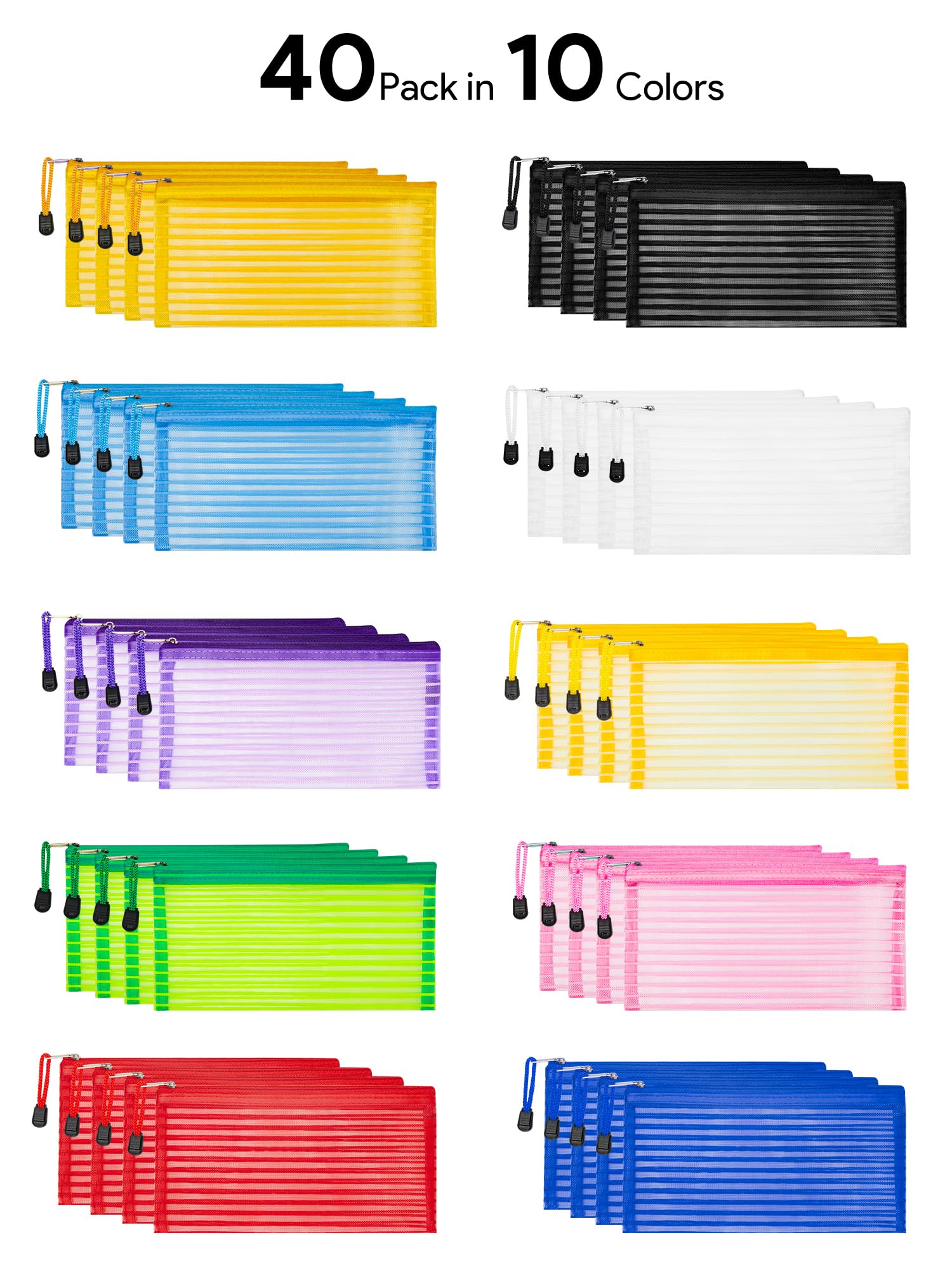 JARLINK mesh pouches are multipurpose for school, office, and travel.