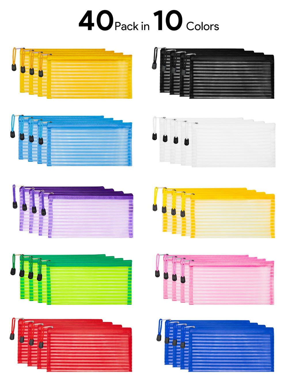 JARLINK mesh pouches are multipurpose for school, office, and travel.