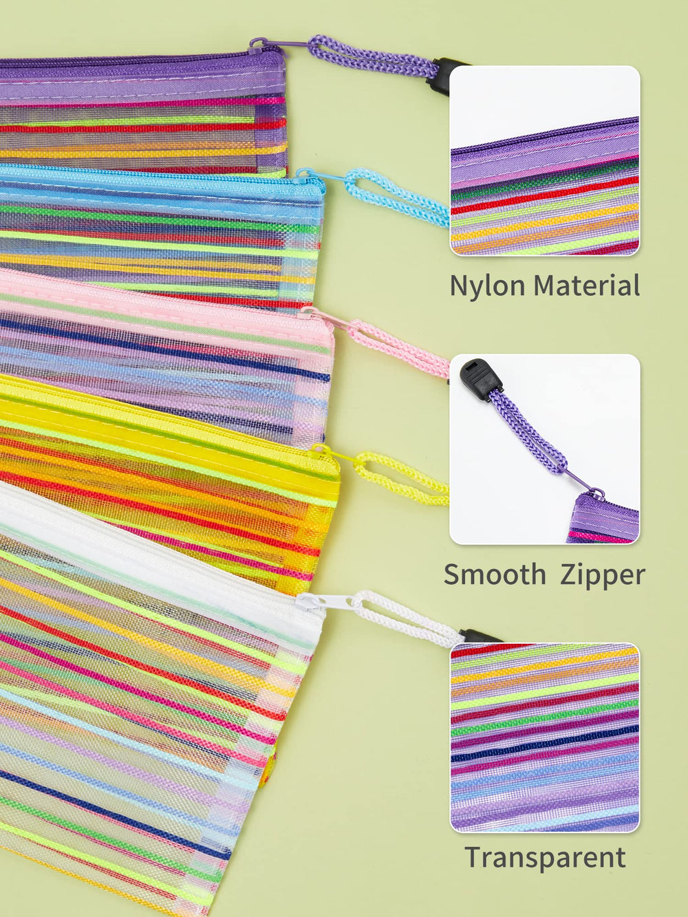 Jarlink nylon mesh bags measure 23x12 cm for storage.