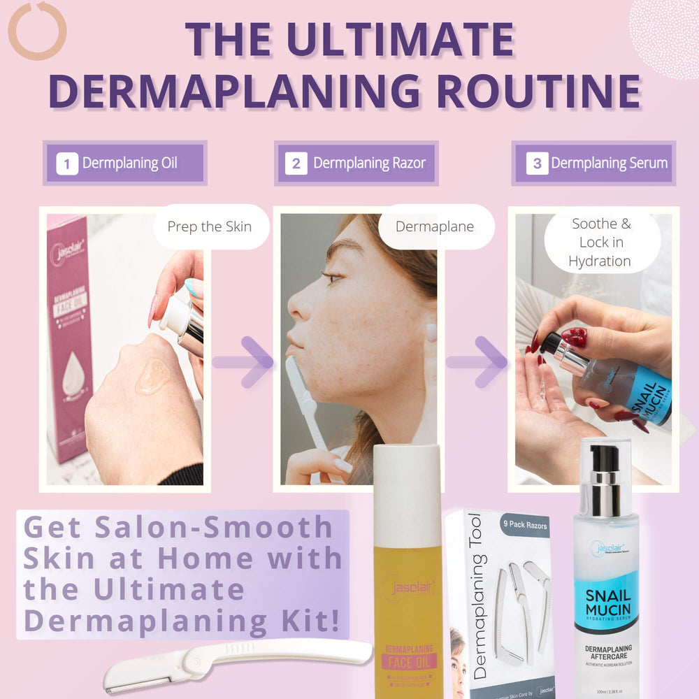 Jasclair Dermaplaning Oil USA-made packaging communicates quality and skincare suitability