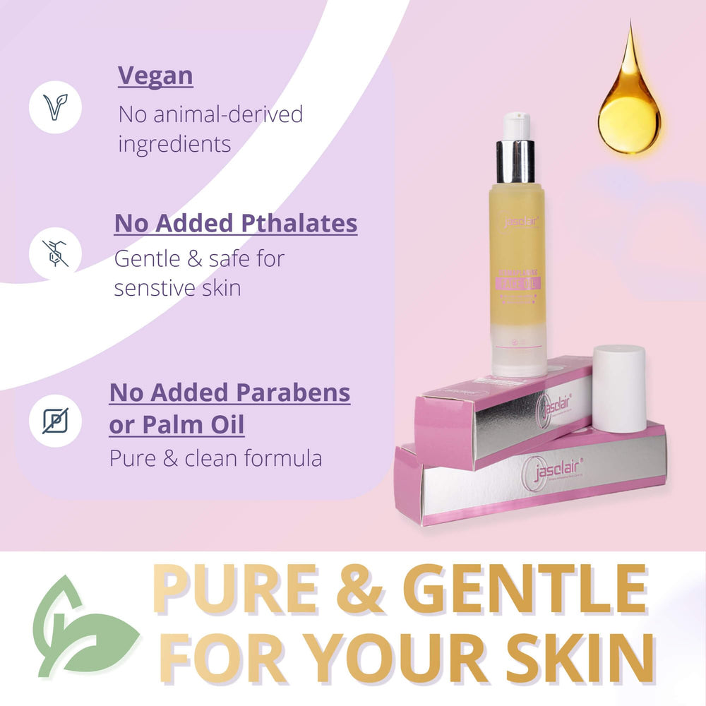 Jasclair Dermaplaning Oil soft skin glide illustrates reduced friction during dermaplaning