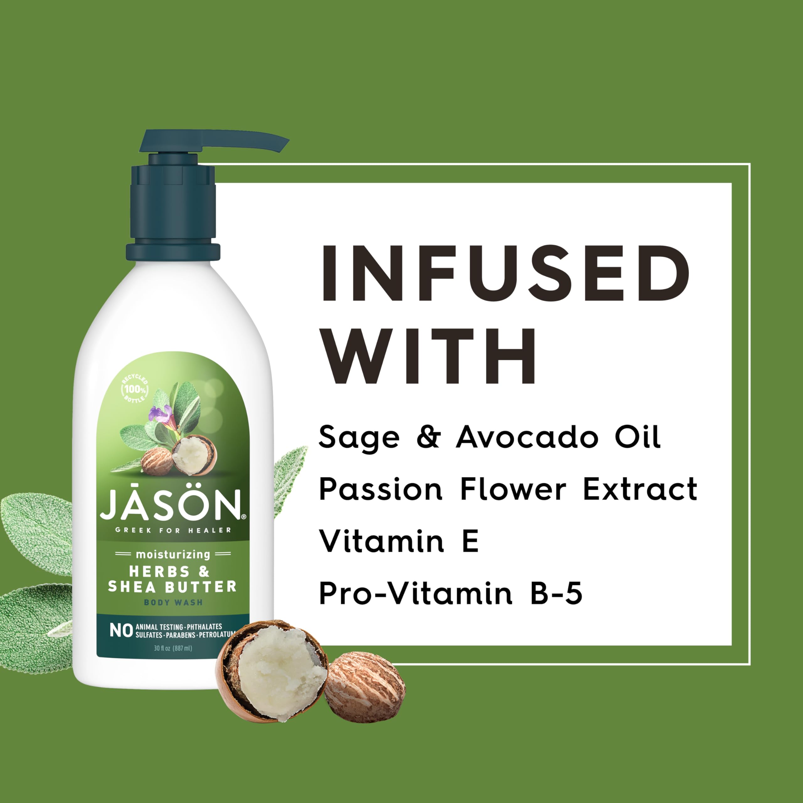 JASON creamy lather during use leaves skin feeling moisturized and refreshed