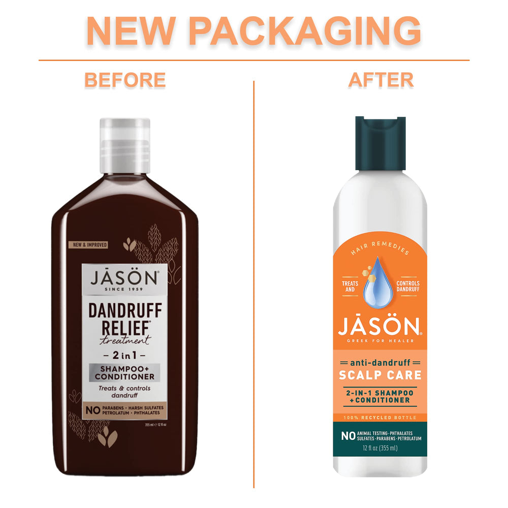 Jason Dandruff Relief cruelty-free logo on packaging reflects ethical hair care choice.