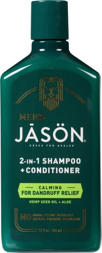Jason Men's Calming 2-in-1 shampoo-conditioner foam-lather—easy distribution for daily use.